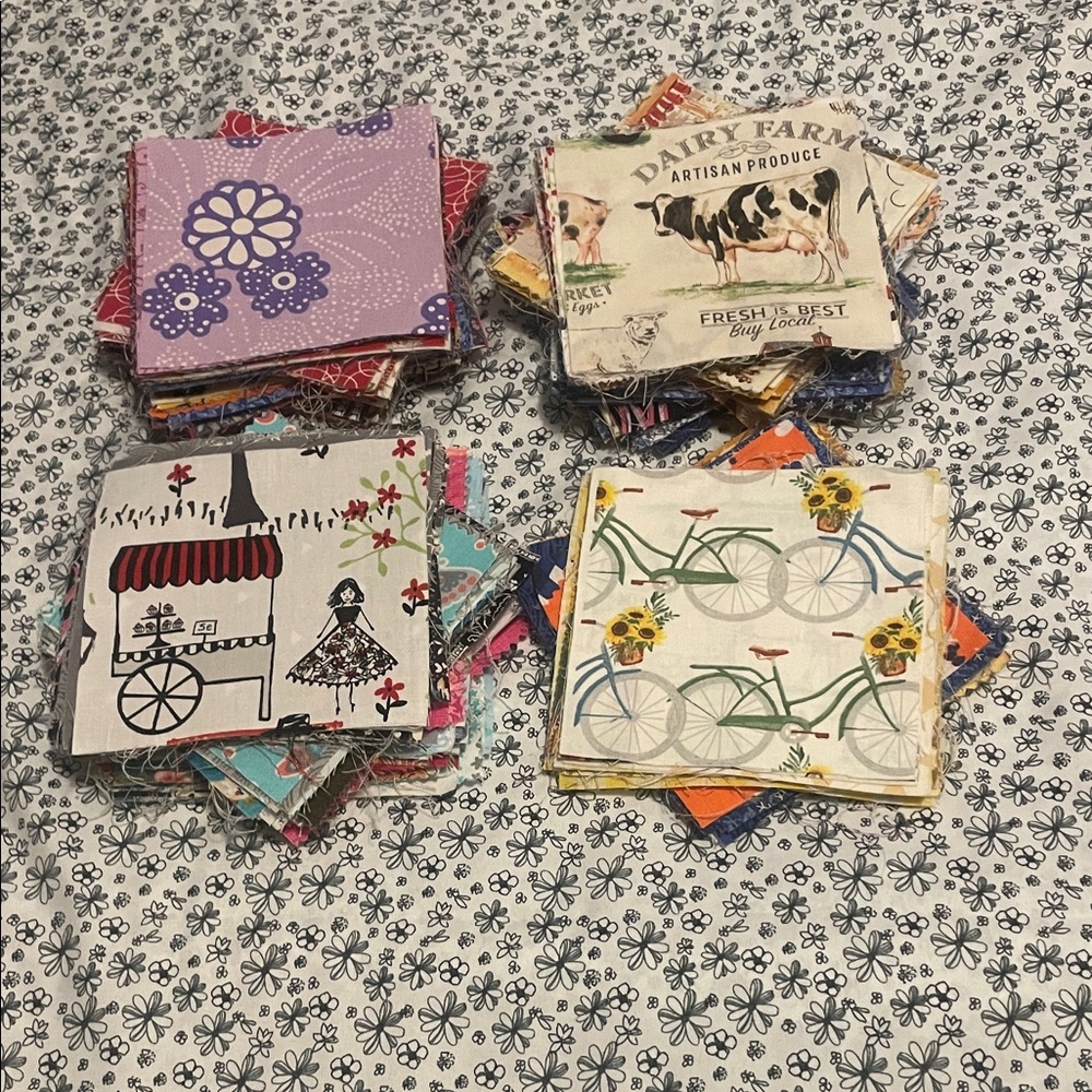 Assorted Patterned Fabric Squares 5”X5”. 340 blocks - Picture 2 of 8